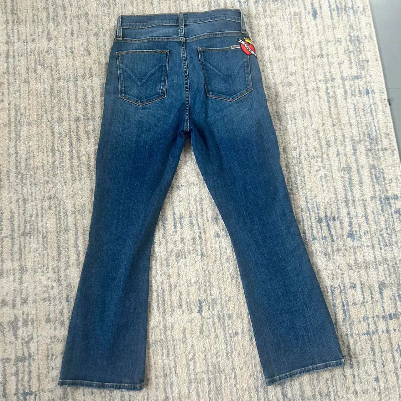 Hudson Flared Jeans With Tie Up Front And Patch Back - Image 3
