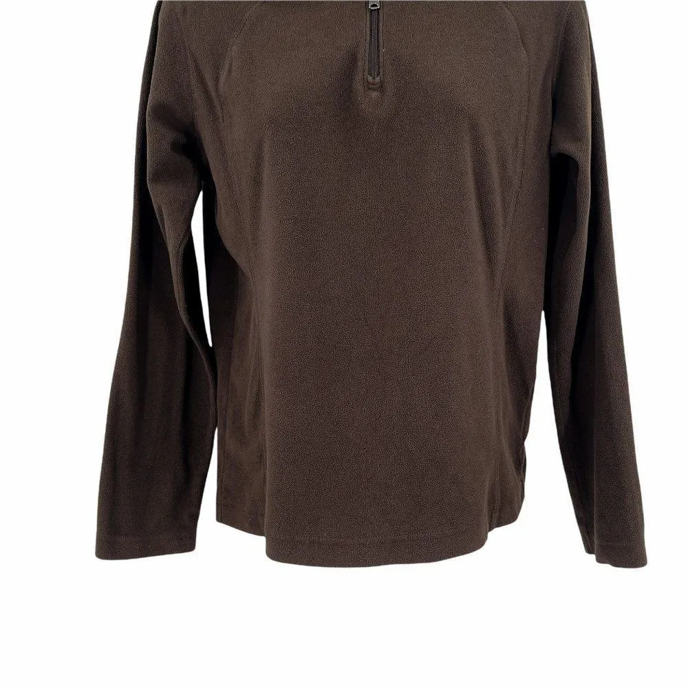 Columbia Brown Quarter Zip Long Sleeve Fleece Pullover Women's Size Small S - Image 49