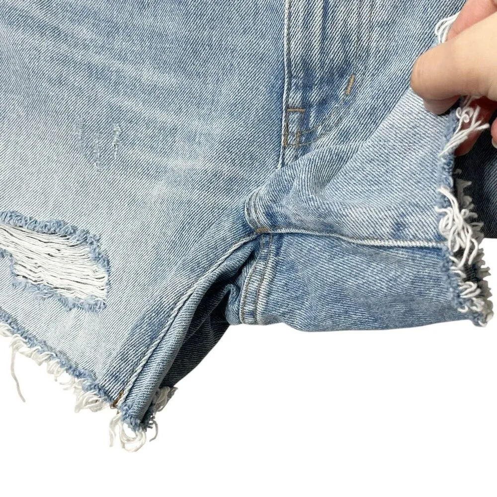 Madewell Relaxed Mid Length Denim Shorts Women’s Size 24 Steenwick Wash Ripped - Image 4