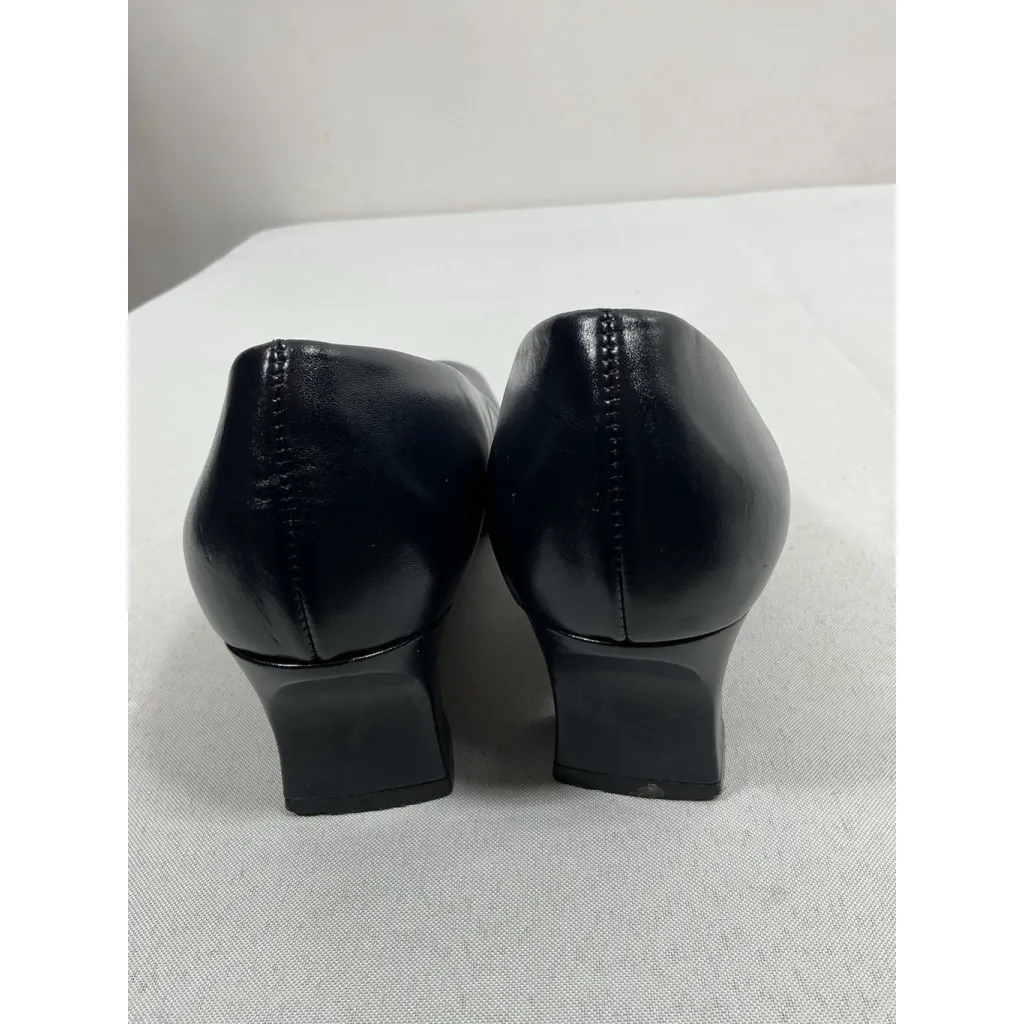 Womans Naturilizer Slipon Pumps 8 M Navy Block Heel Square Toe Blue - Image 5