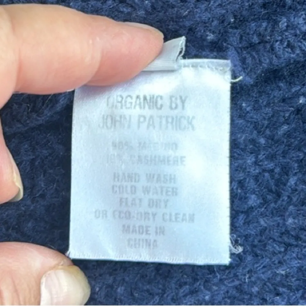 John Patrick Organic Merino Wool Knit Open Front Cardigan Navy XS Blue - Image 5