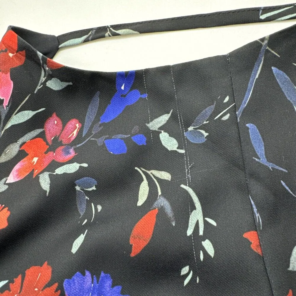 NWD Parker NY Black Floral High Low Ruffle Midi Dress Women’s Size Small - Image 7