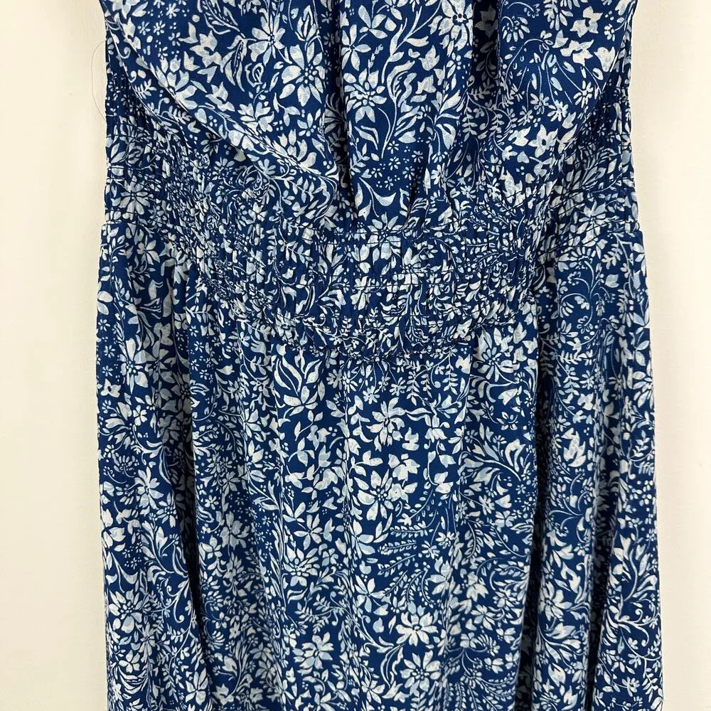 Madewell Smocked Halter Midi Dress Floral Blue Ditsy Cottagecore Fairy US 8 NWT - Image 14