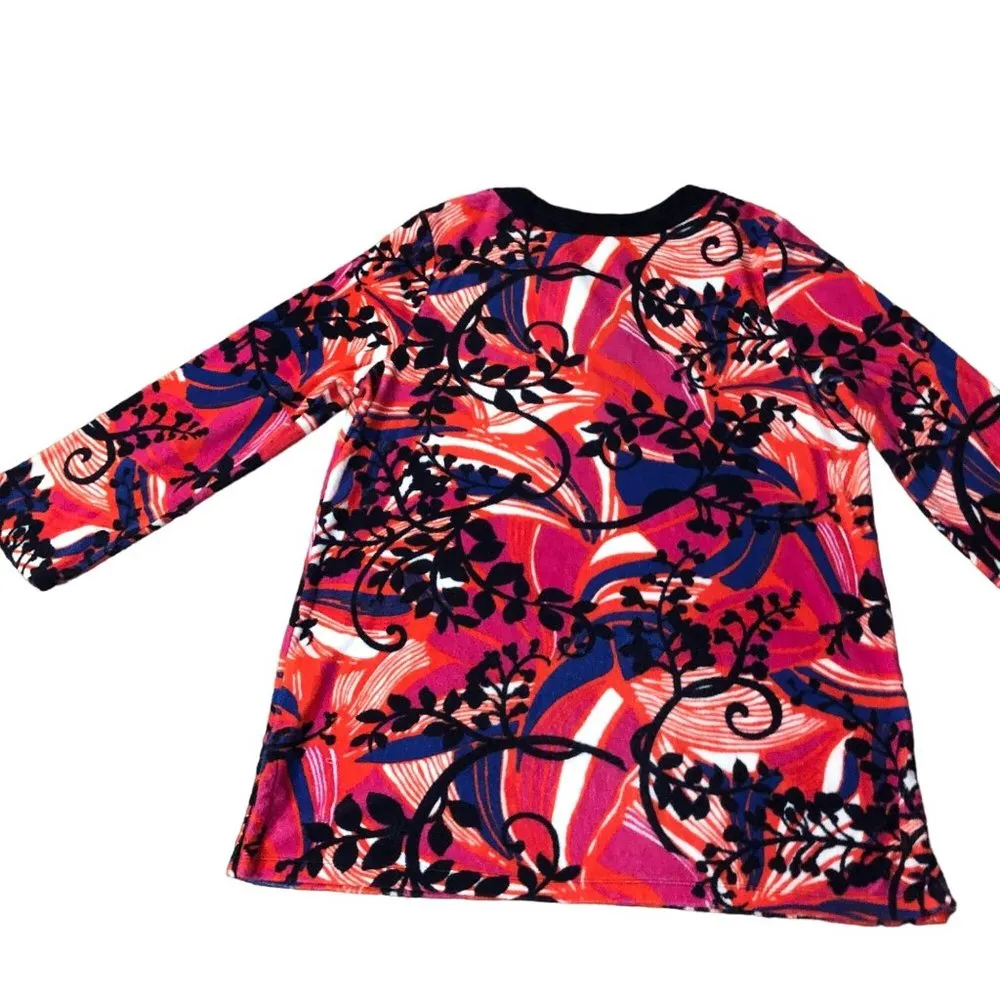 Talbots Swim Cover Up Womens XL Used Terry Cloth Reds Oranges Black Blue White - Image 15