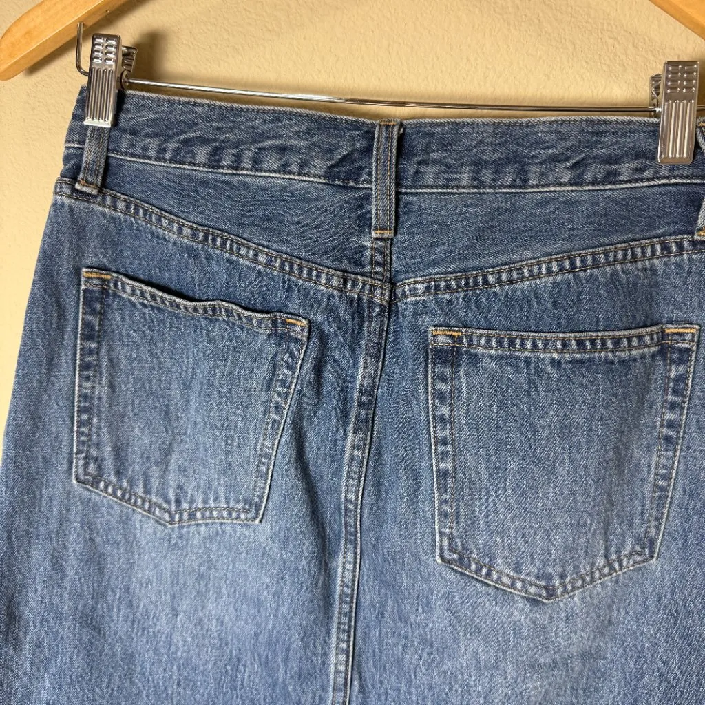 UNIQLO Jeans Denim Midi Maxi Skirt with Slit Size 6 Purchased in Japan - Image 7