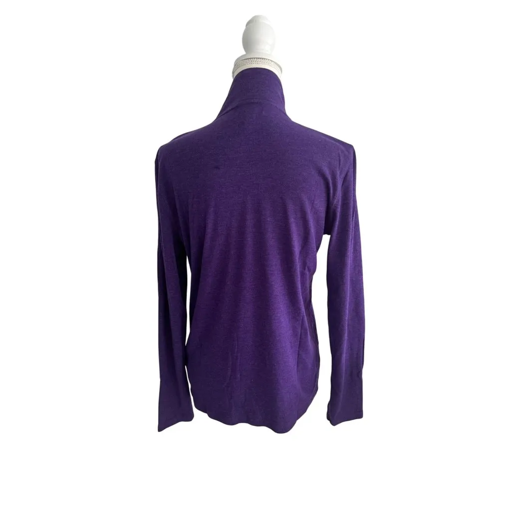 RALPH LAUREN Purple Quarter Zip Long Sleeve LRL Top Size XL - Image 4