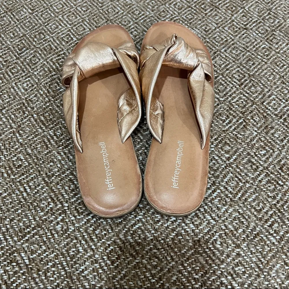 Jeffrey Campbell x Free People Zocalo Metallic Rose Gold Bow Sandals Shoes Sz 7 - Image 3