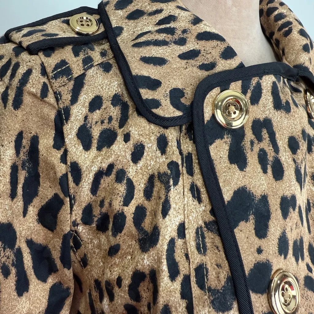 White House Black Market Animal Print Pea Coat - Image 10