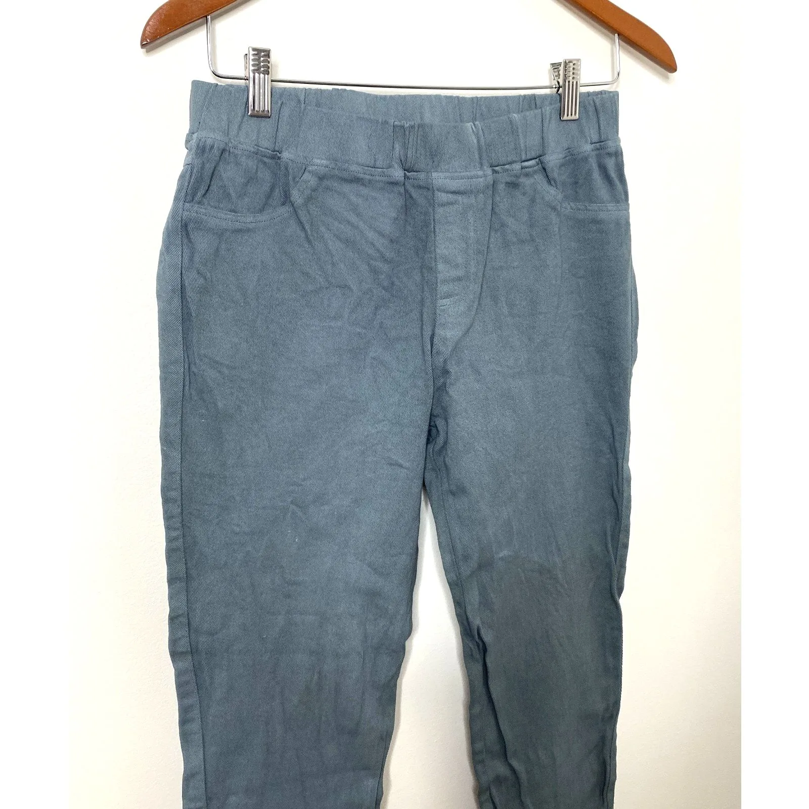 Umgee USA Distressed Denim Pull-On Jeggings Ankle Zip Stretch Cotton Blend Sz XL - Image 3