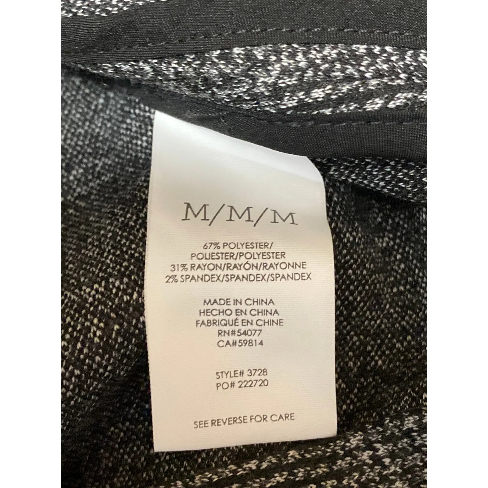 Cabi Gray Plaid Notch Collar Long Sleeve Double Breasted Blazer Coat Jacket Sz M - Image 4