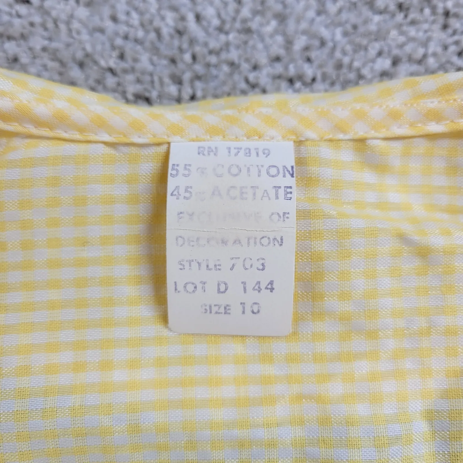 VTG Kingly Womens House Coat‎ 10 Yellow Gingham Grandma Cottagecore Nightgown Size undefined - Image 5