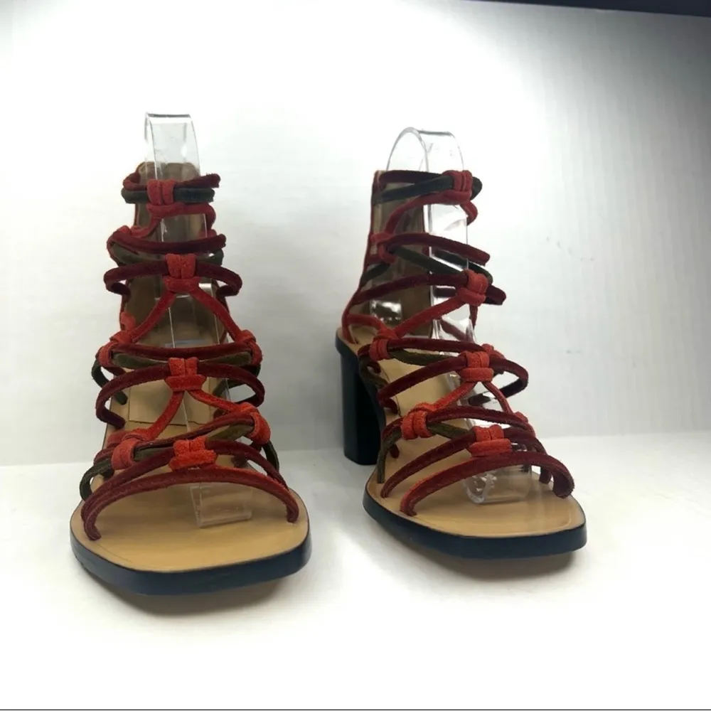 Rag and Bone  Camille Cage Macramé Suede Terracotta Sandals - Image 69