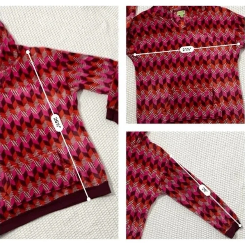 Vera Bradley Women's Colorful Geometric plush Fleece  Pullover Hoodie Large - Image 7