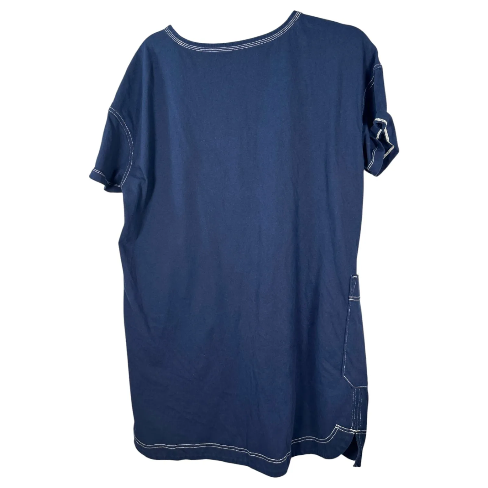 Everlane Mariner Navy Blue Organic Cotton Oversized Shirt Dress Size Small - Image 3