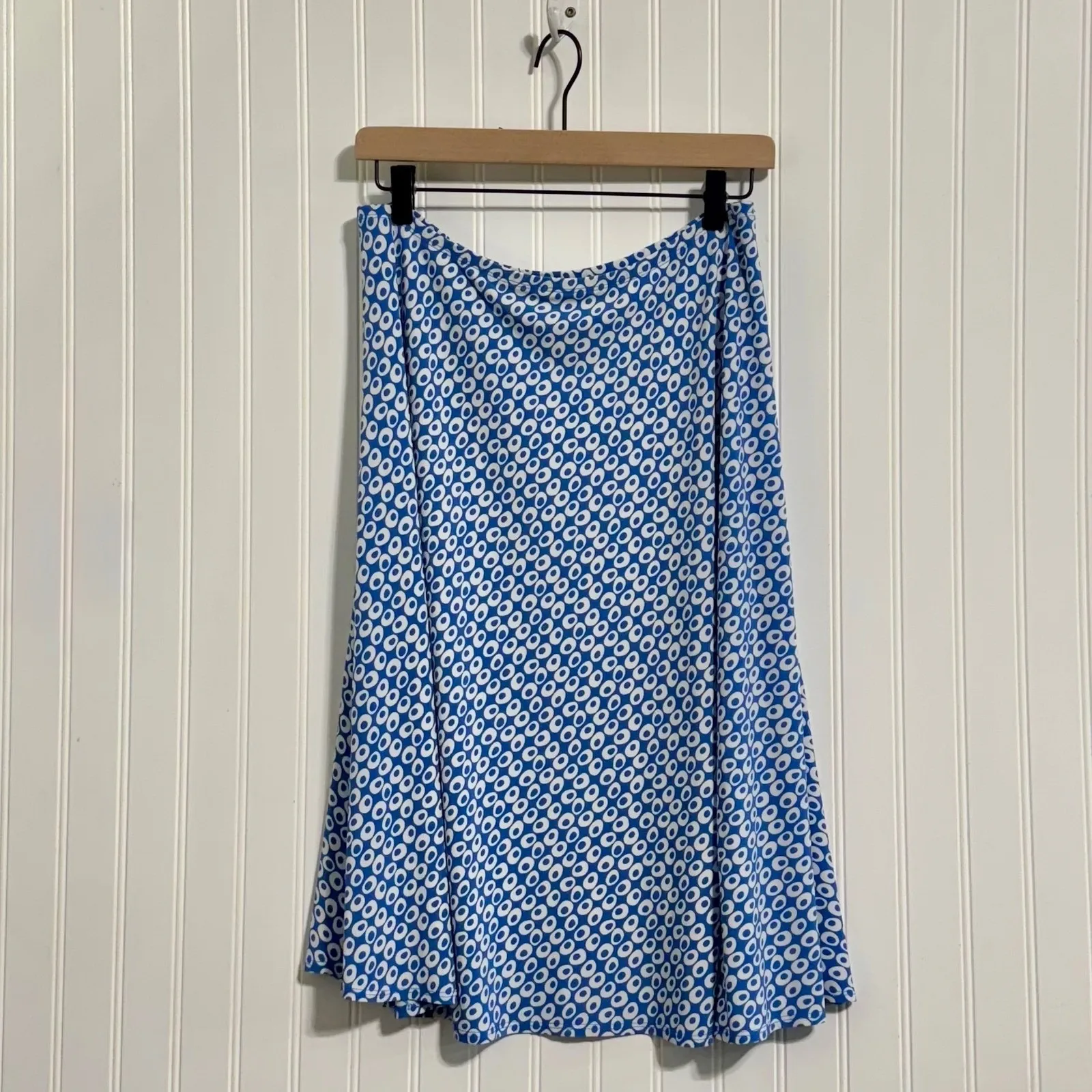 Donna Morgan Y2K Two Piece Set 12 Blue White Geometric Mod Retro Skirt Top L - Image 9