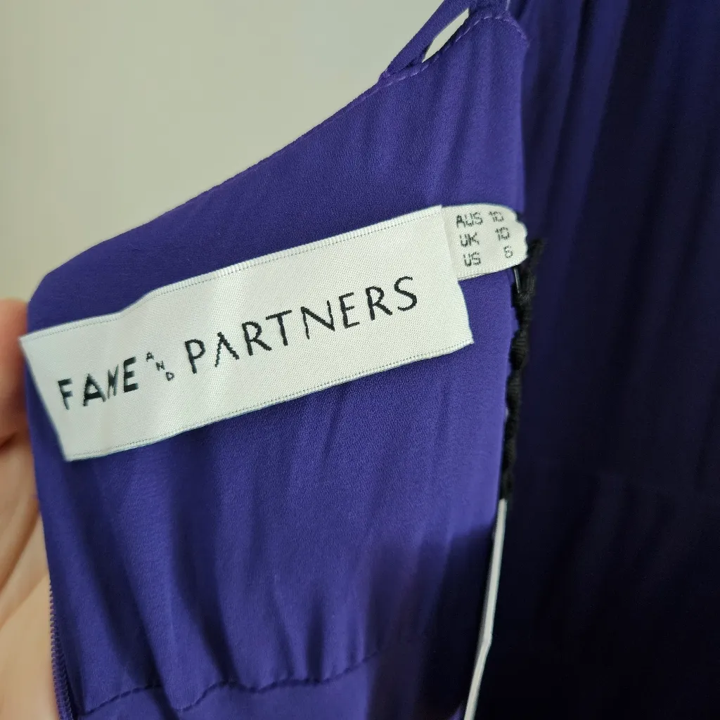 Fame and Partners Gown Purple Maxi Dress Cutouts Sleeveless Formal Slit Womens 6 - Image 8