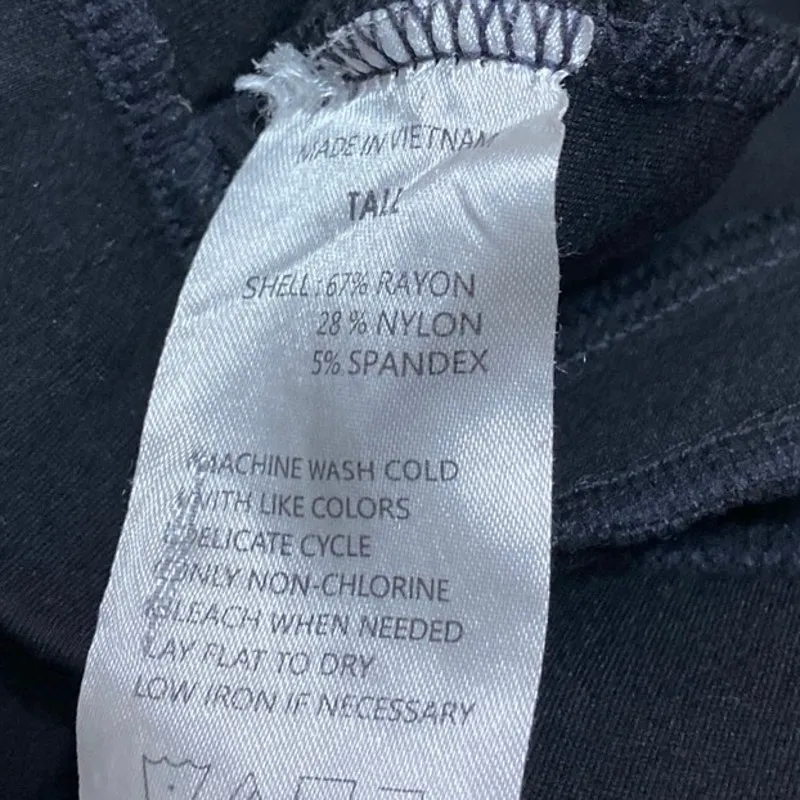 Quince Women's Black Straight Skinny High Waisted Pull On Trousers Dress Pants S - Image 5