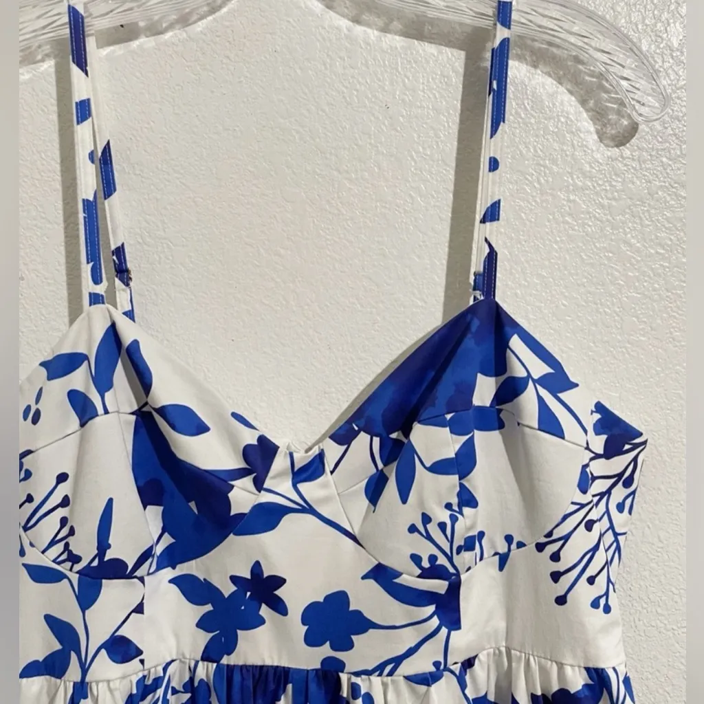 Anthropologie Hutch Mod Floral Romper in Blue & White size 14 - Image 7