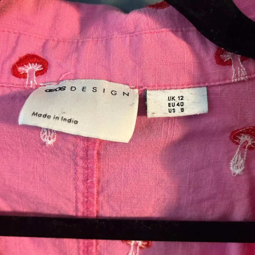 Pink Button-Up Shirt with Mushroom Print - Image 8