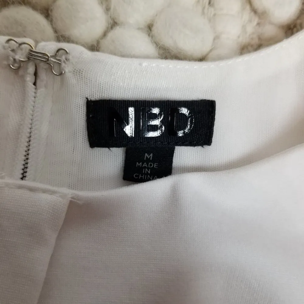 NBD Bodycon CutOut Mini Dress White Sz Medium - Image 8