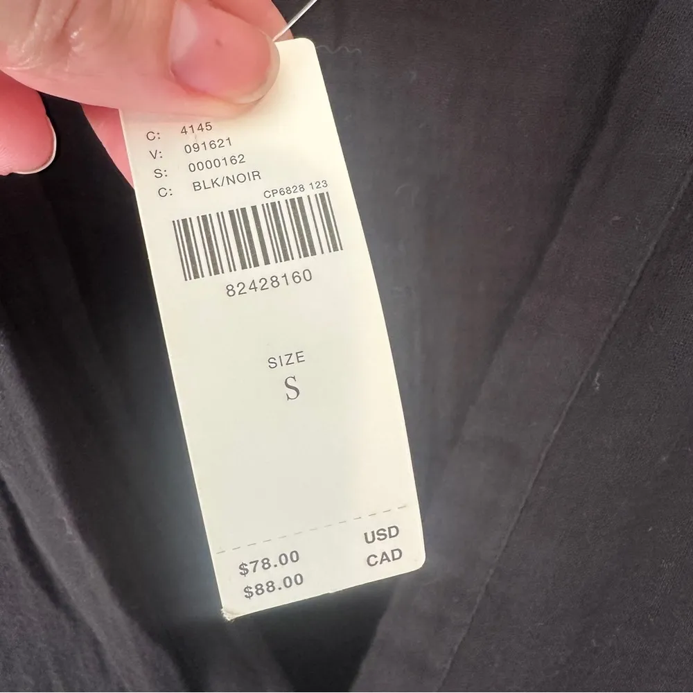 Anthropologie The Kallie Flowy Tunic Dress Black Small NEW NWT Short Sleeve - Image 5