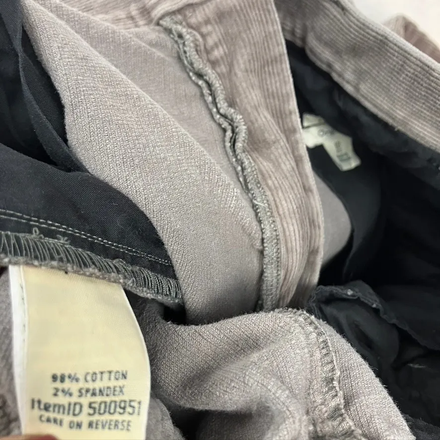 LLBean Original Fit Women Corduroy Pants 10 Petite Grey Pleated Front Casual Gray - Image 11