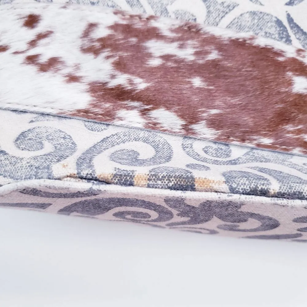 Myra Leaf Print Cow Hide Double Wine Bag Brown - Image 2