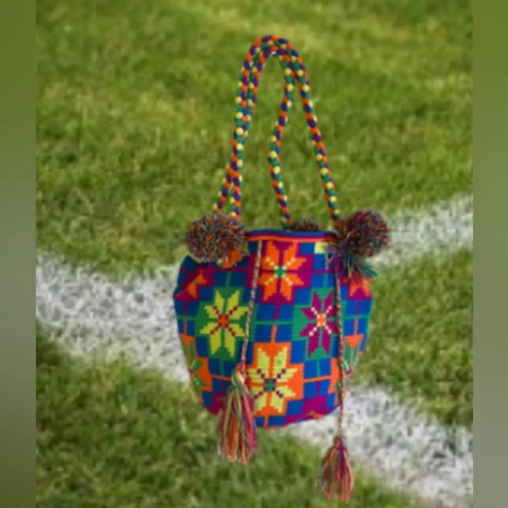 Bag Authentic 100% Wayuu Mochila Colombian Bag Large Size 8 Colors Matizada Orange - Image 3