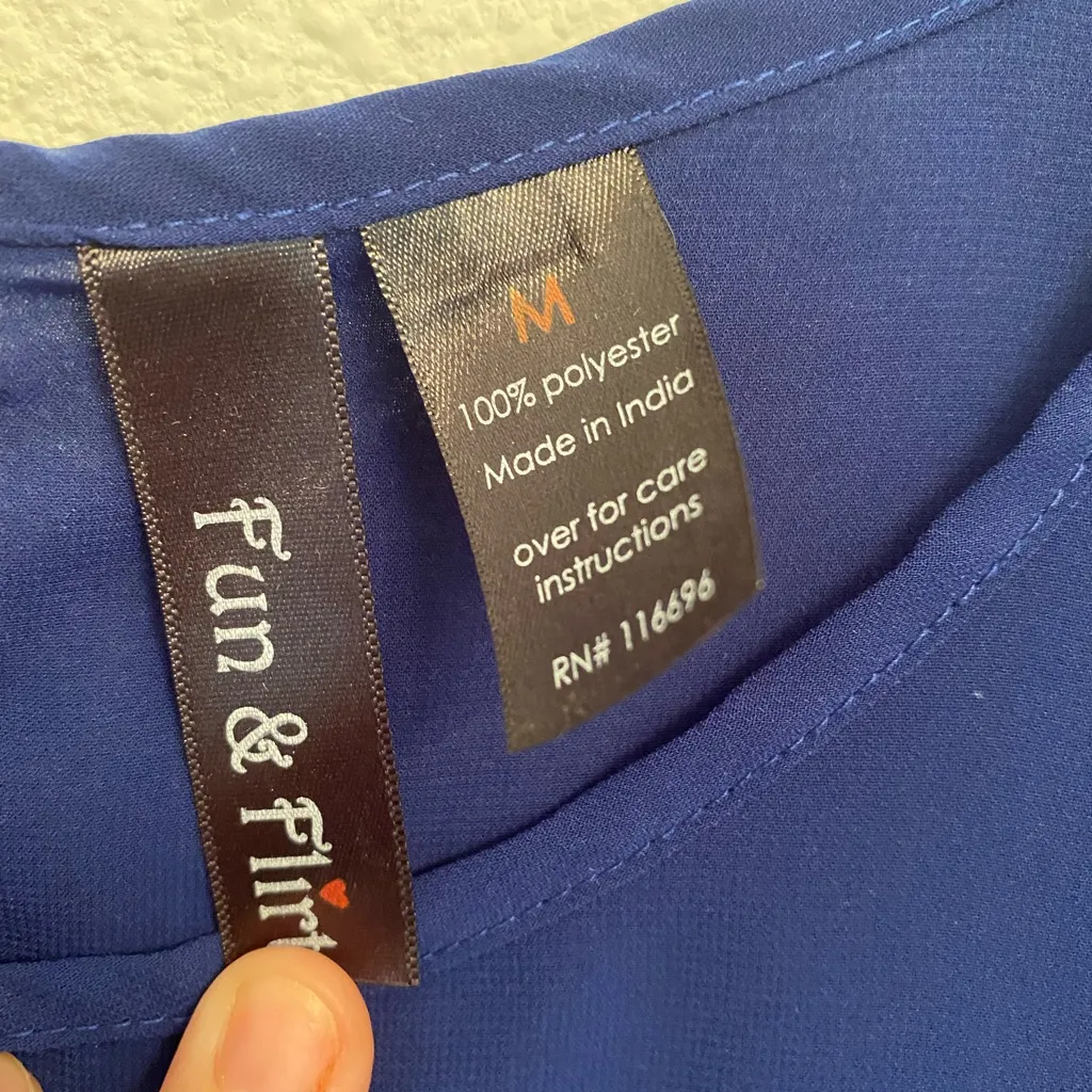 🔴Fun n Flirt blouse. Blue Size M - Image 2