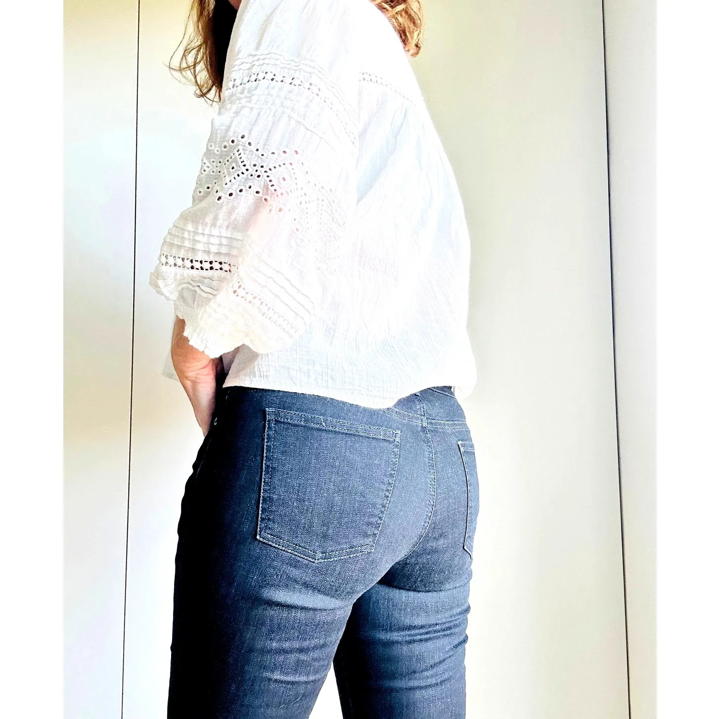 Eileen Fisher Black Skinny Jean Stretchy Size 4 Organic Cotton pair with booties - Image 8