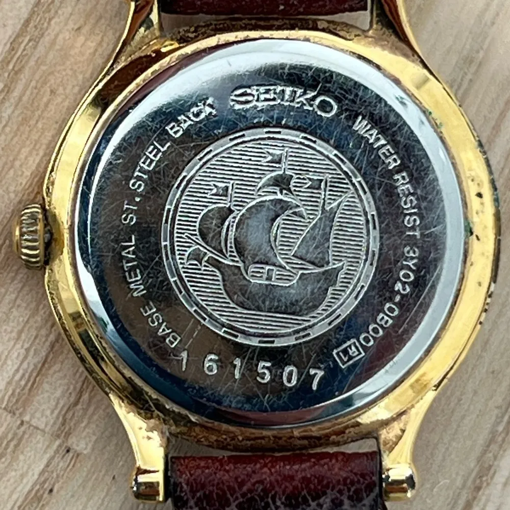 Seiko Ultra RARE Vintage Age of Discovery Motif Ladies Watch Leather Strap - Image 10
