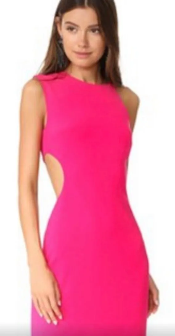 Halston Pink Cutout Formal Gown Revolve - Image 3