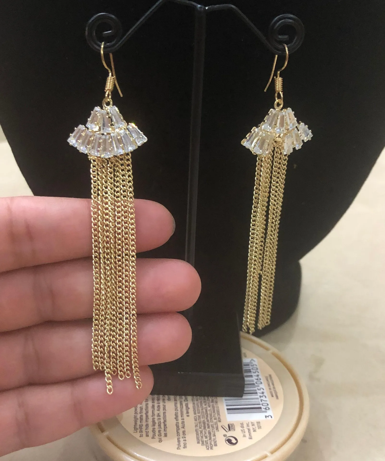 Golden Dangling Earrings Gold - Image 6