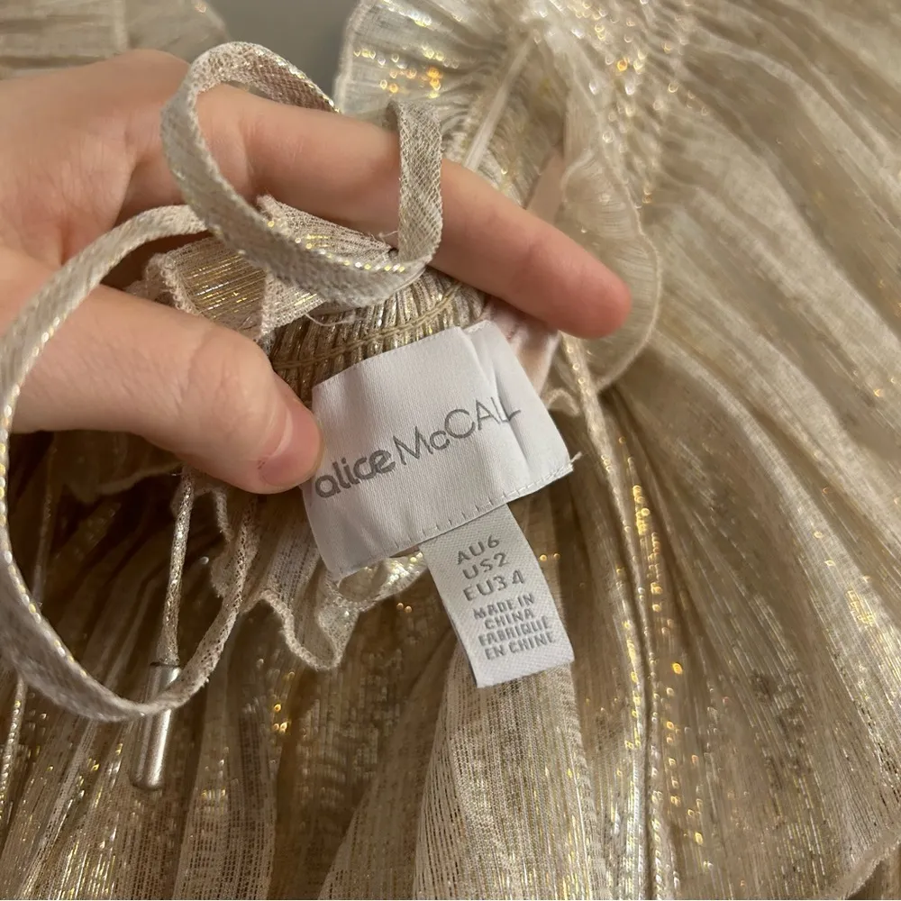 Alice McCall Metallic Ruffle Off the Shoulder Mini Romper - Image 8