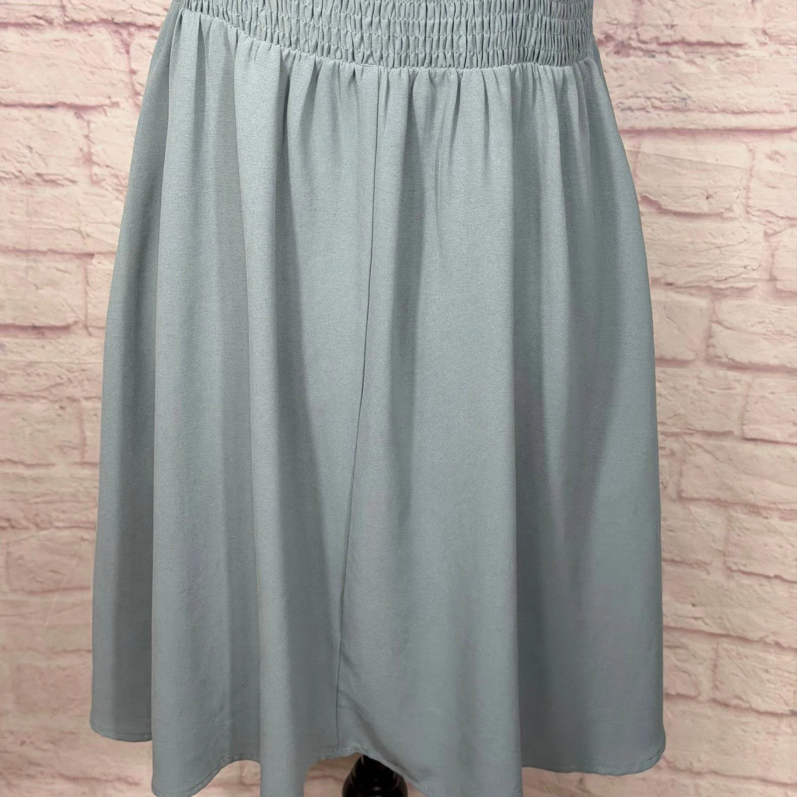 Sleeveless Bow Strap Midi Dress Women’s Large Blue - Image 6