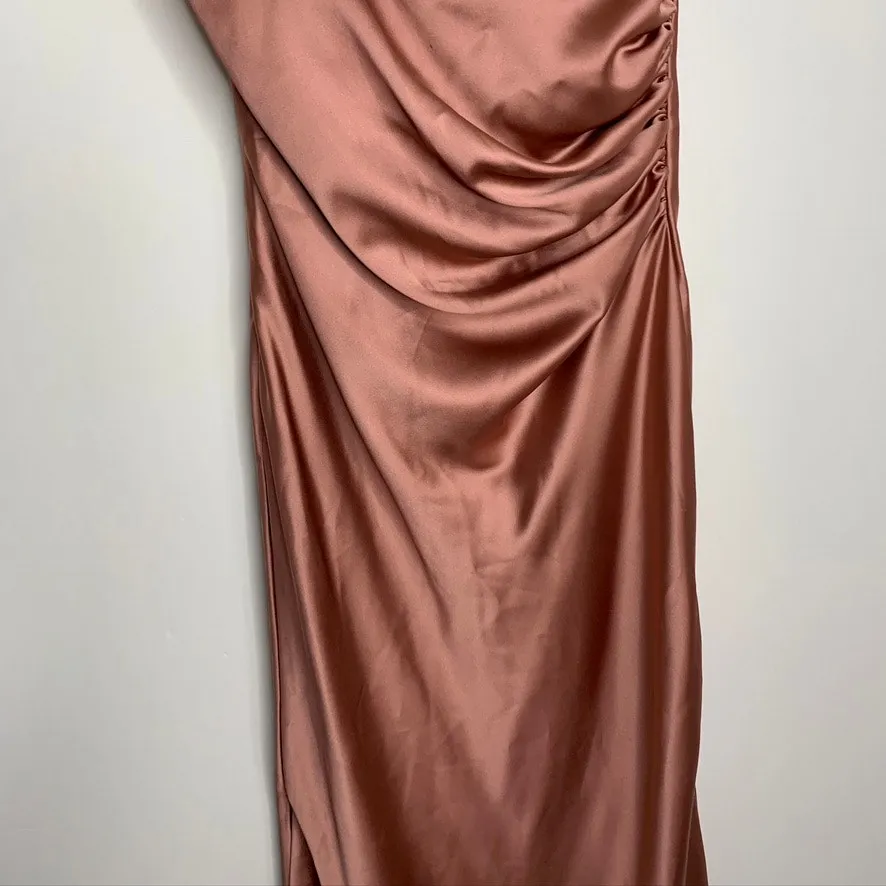 Revelry Jade Satin Dress Rose Maxi Gown Bridesmaid Womens Size 4 Pink - Image 7