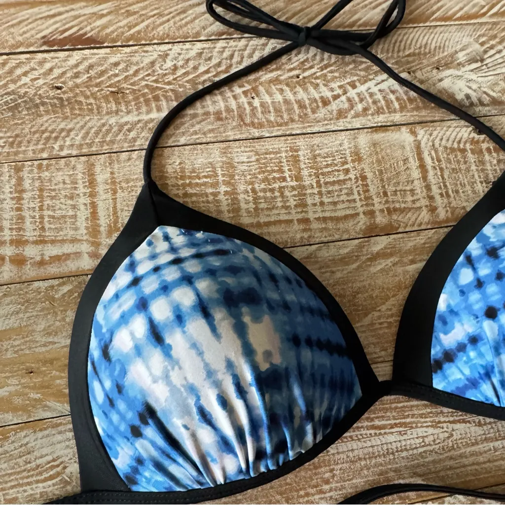 💙 No Boundaries Triangle Bikini Top 👙 Blue Tie-Dye | Size XL | NWOT - Image 2