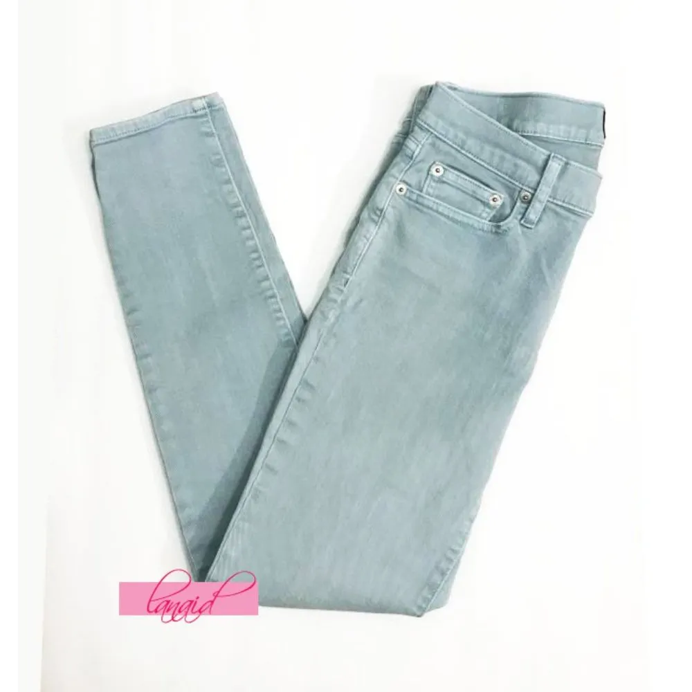 NEW  Stretch True Skinny Blue Ice Pale Aqua Stretchy Slim Jeans Jeggings 26 - Image 6