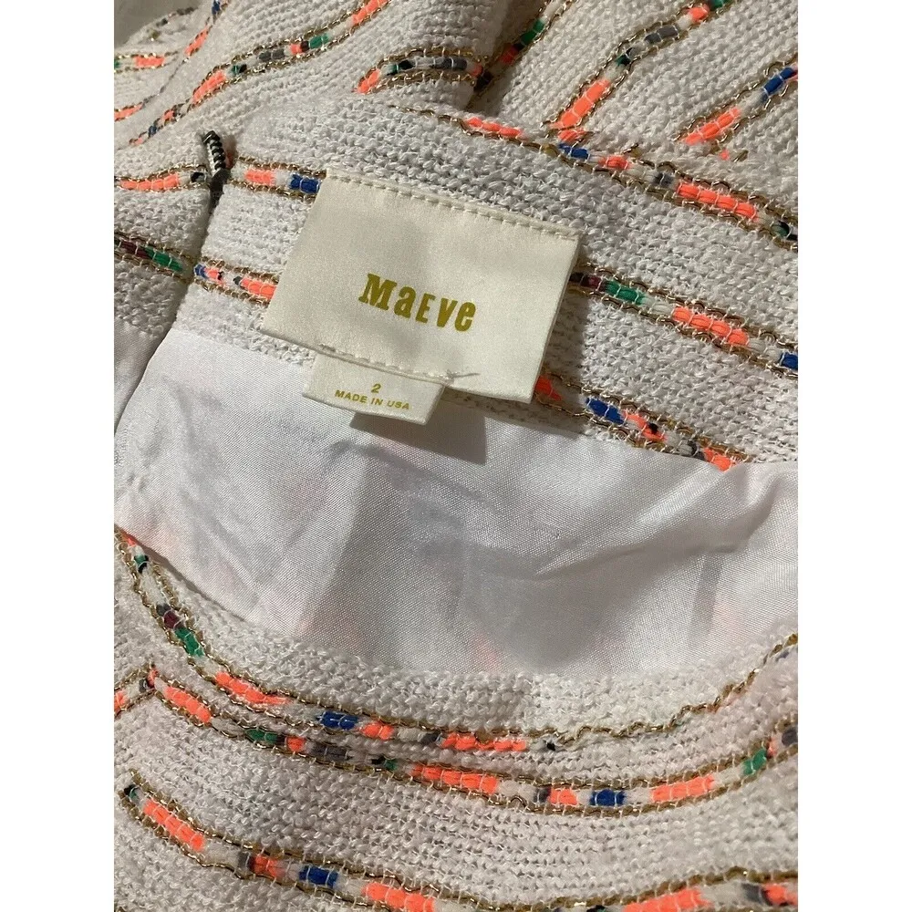 Maeve Multicolor Stripe High Waist A-Line Mini Skirt Cotton Blend 2 - Image 5