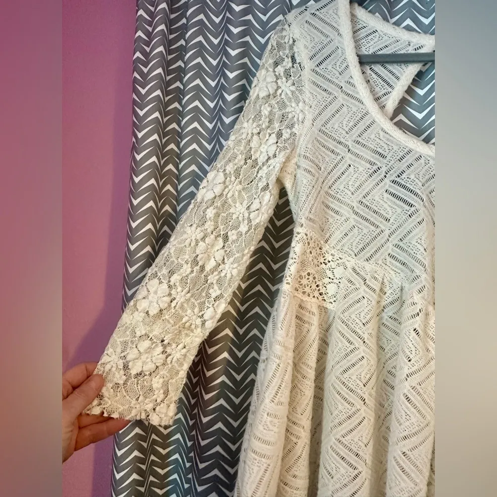 Free People | Ivory Gracie Lace Peplum Babydoll Top, Size S - Image 5