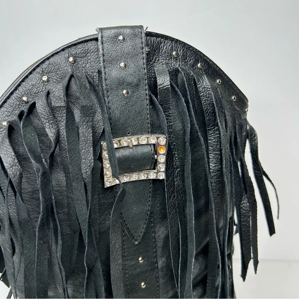 Vintage dingo Black leather Fringe Western Boots 7.5 - Image 12