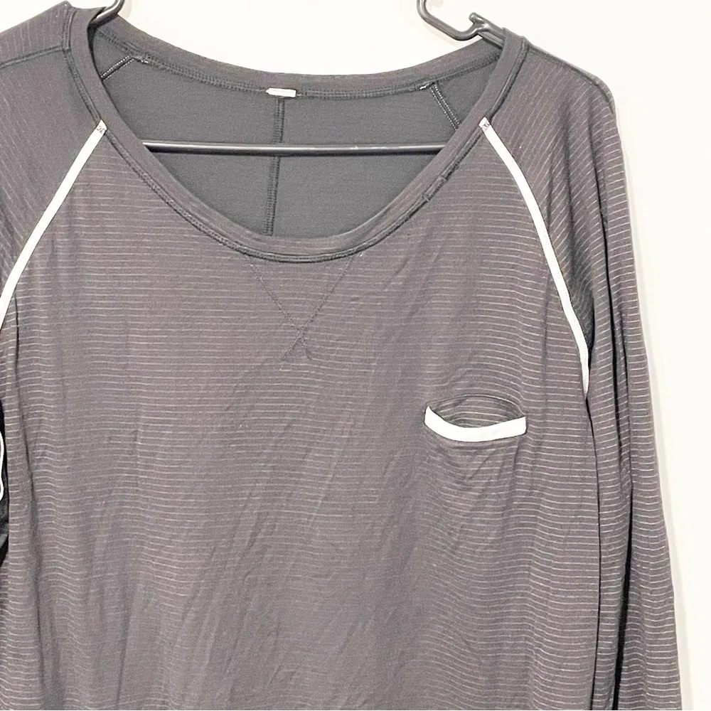 Lululemon Weightless Black Reflective Long Sleeve Lightweight Pocket Top - Image 2
