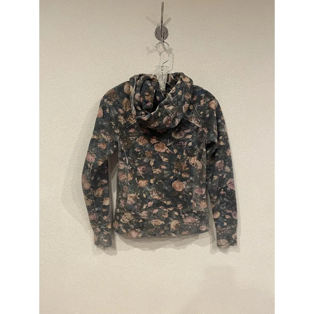 Lululemon Scuba Hoodie Womens 4 Multicolor Floral Zip Sweatshirt Thumbholes - Image 4