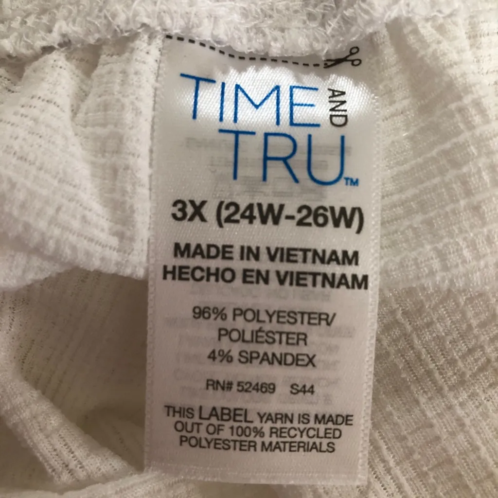 TIME and TRU Womens White Swim Beach Coverup Pants Size 3X 24W - Image 6
