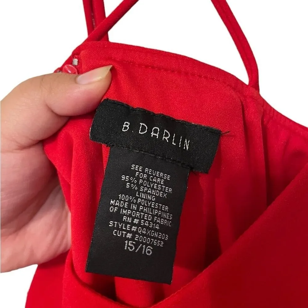 Red B.Darlin Juniors Dress, Size 15/16 - Image 2