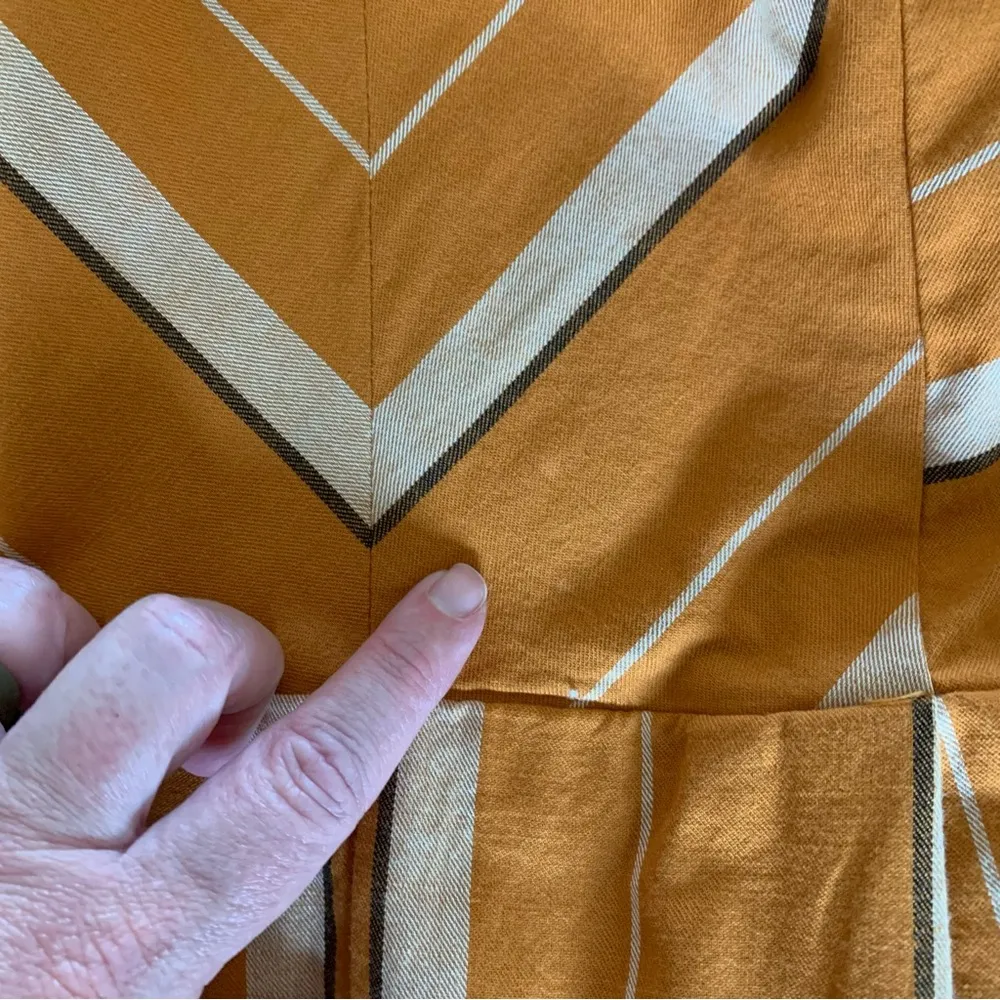 NWT  Blake Orange Strip Tie Back Wide Leg Jumpsuit M - Image 11