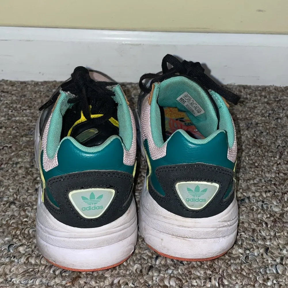 Womens Adidas Falcon Clear Pink Aero Green Athletic Shoe Sneakers - Image 6