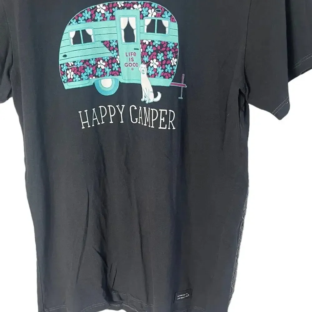 Life is Good Women’s Size Small Happy Camper Graphic T-Shirt - Image 4