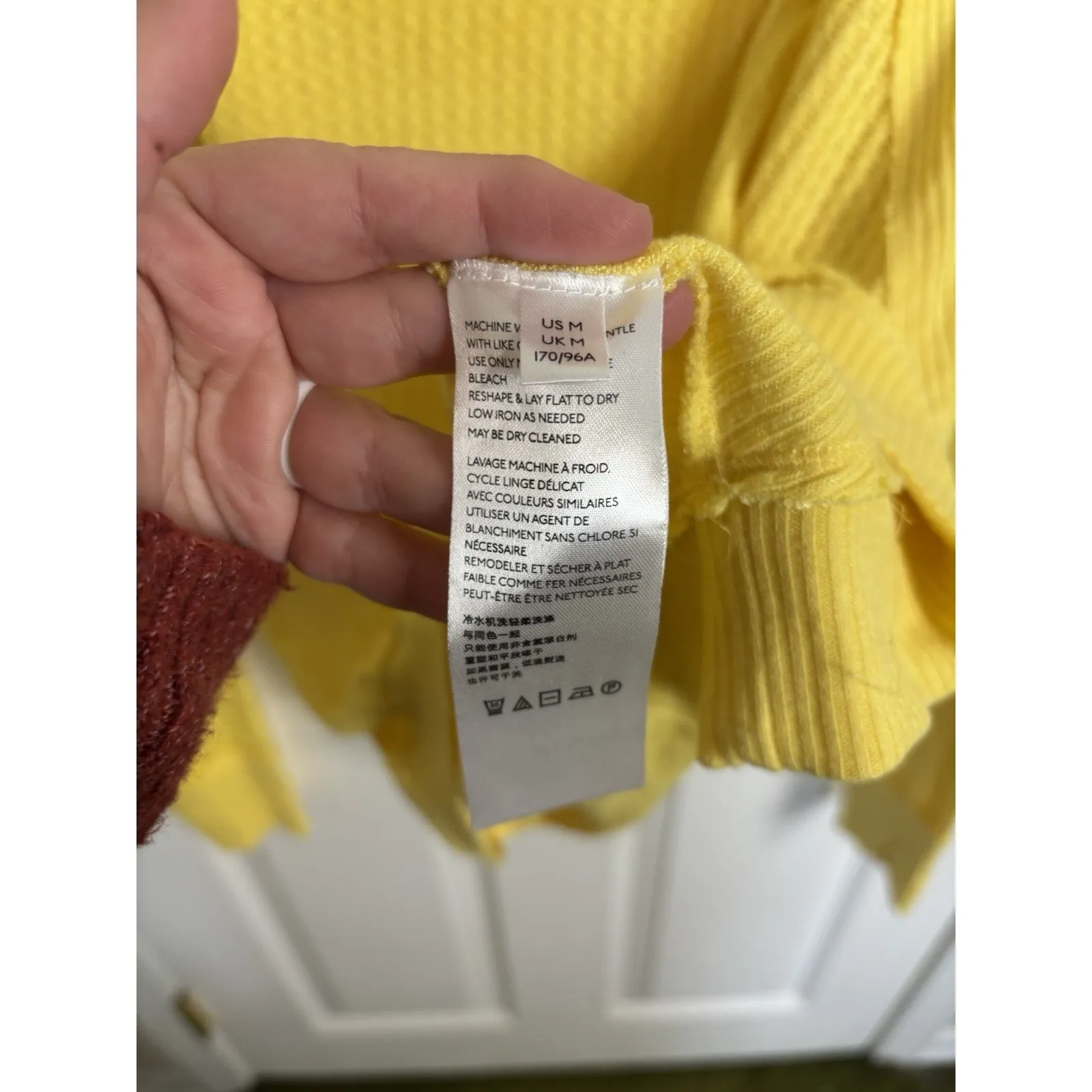 Free People We the Free Yellow Santa Clara V-Neck Oversized Thermal Medium - Image 5