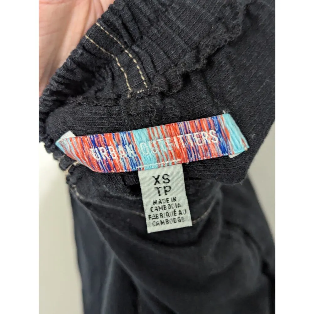 Urban Outfitters Harley Linen Jumpsuit Overalls Utility Dark Gray Black Women XS - Image 4